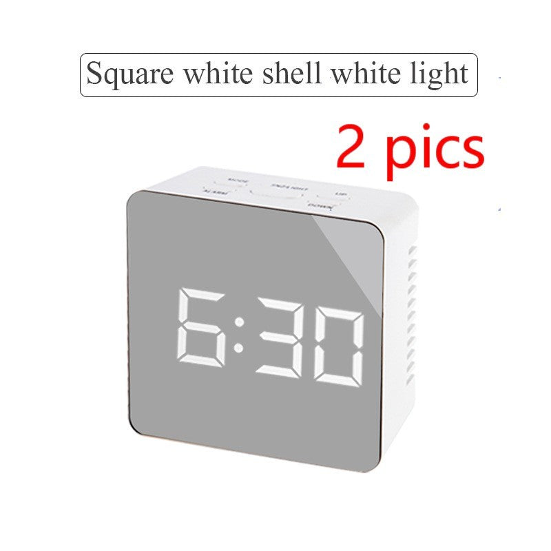 Digital LED multi-function mirror clock